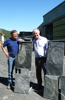 RIchard Fortey (right) meets some very large trilobites indeed.